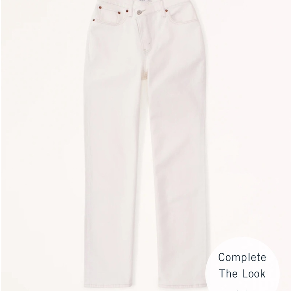 Abercrombie and Fitch white 90s straight jeans